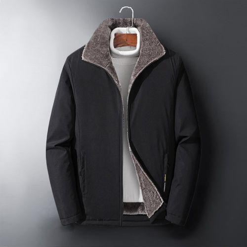Manteau d'hiver à doublure en tissu duveteux zippé sans pull - SHEIN - Modalova