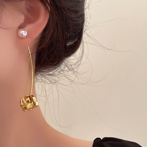 Boucles d'oreilles fleur & à fausse perle - SHEIN - Modalova