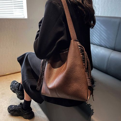 Sac hobo texturé à franges - SHEIN - Modalova