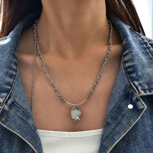 Collier à perles à pendentif cœur - SHEIN - Modalova