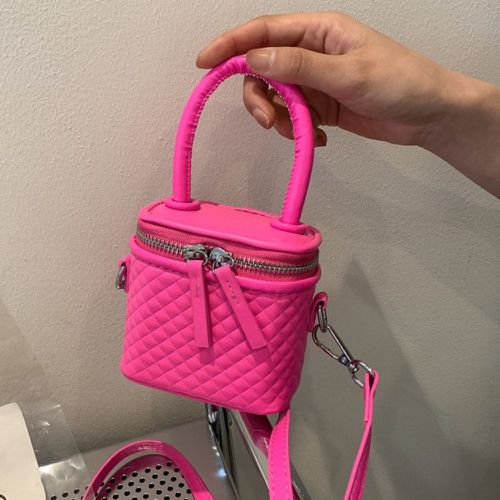 Sac seau matelassé mini rose fluo - SHEIN - Modalova