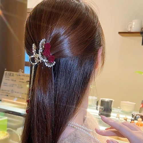 Griffe à cheveux à strass & à fleur - SHEIN - Modalova