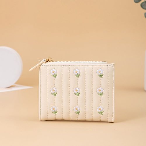 Petit portefeuille brodé fleur - SHEIN - Modalova