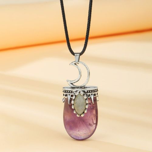 Collier à pendentif lune & à cristal naturel - SHEIN - Modalova