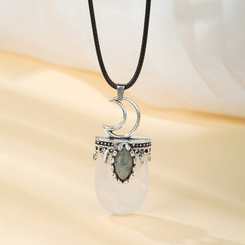Collier à pendentif lune & à cristal naturel - SHEIN - Modalova