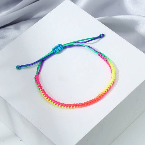 Bracelet à blocs de couleurs aléatoire à détail tressé - SHEIN - Modalova