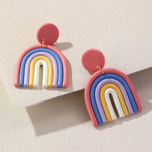 Pendants d'oreilles à blocs de couleurs arc-en-ciel - SHEIN - Modalova