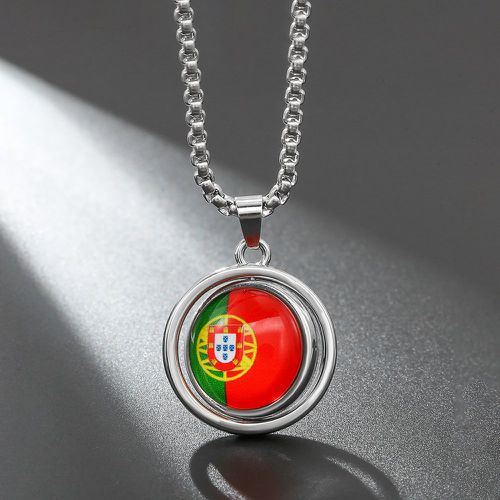 Collier drapeau portugais & football motif à breloque ronde - SHEIN - Modalova