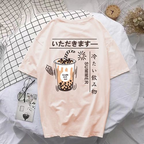 T-shirt boisson & lettre japonaise - SHEIN - Modalova