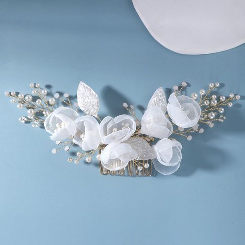 Fleur & à fausse perle de mariée Peigne à cheveux & 2 pièces Épingle à cheveux - SHEIN - Modalova