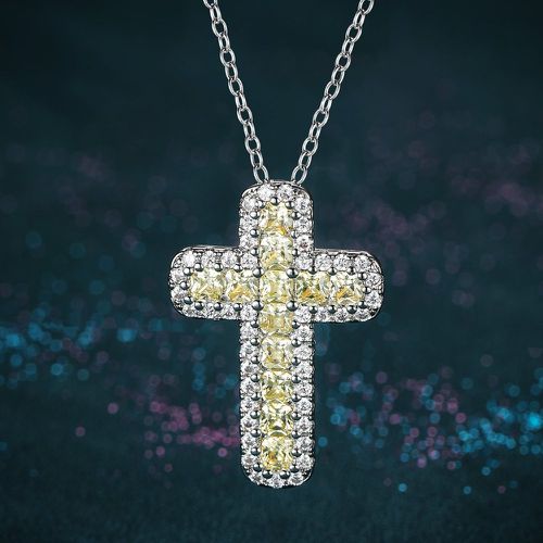 Collier zircone cubique à pendentif croix - SHEIN - Modalova