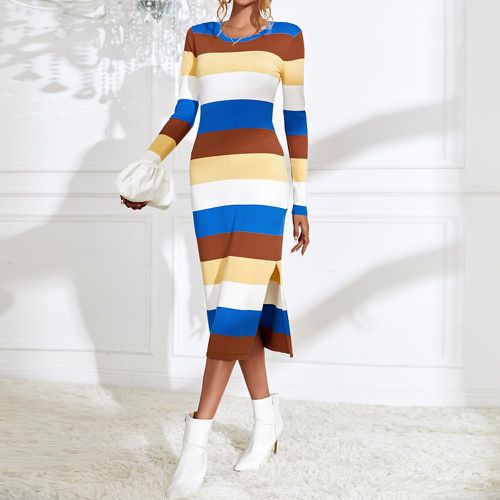 Robe pull à blocs de couleurs à rayures - SHEIN - Modalova