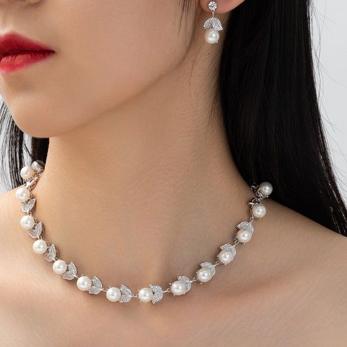 Pièces Set de bijoux à strass & fausse perle à fleur - SHEIN - Modalova
