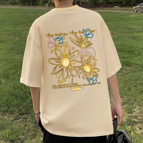 Homme T-shirt slogan et floral - SHEIN - Modalova
