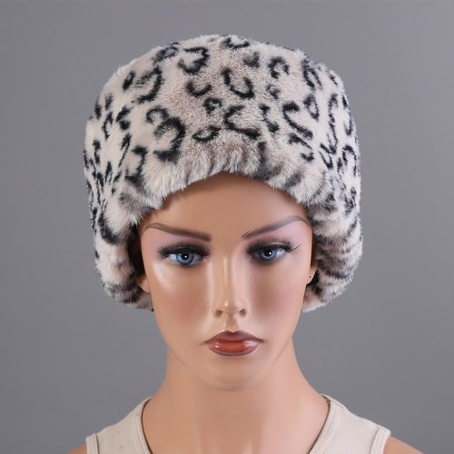 Chapeau à motif léopard duveteux - SHEIN - Modalova