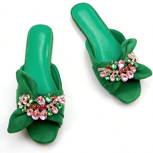 Sandales À Strass & À Nœud Papillon Glamour - SHEIN - Modalova