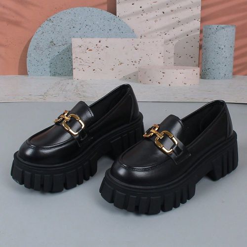 Nouvelles mules compensées à plateformes, petit, chaussures confortables à semelle compensée, chaussures de fête britanniques - SHEIN - Modalova
