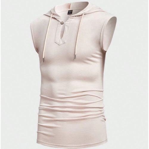 Débardeur à capuche avec cordon de serrages, couleur unie - SHEIN - Modalova