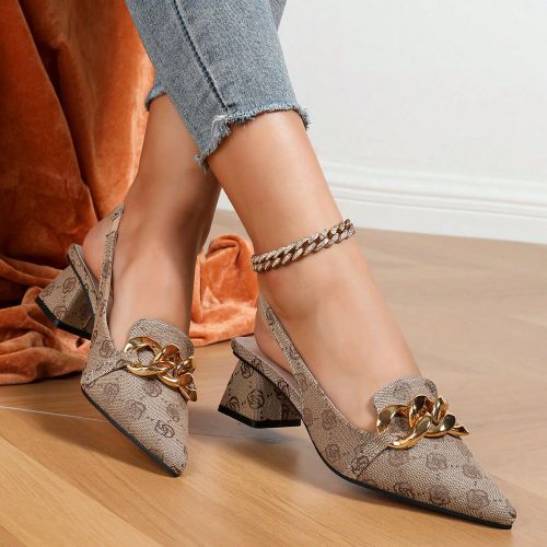 Sandales à talons hauts avec nœud papillon, bout fermé, mules à talon épaiss - SHEIN - Modalova