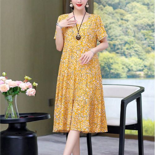 Nouvelle robe imprimée décontractée et ample à mi-longueurs - SHEIN - Modalova