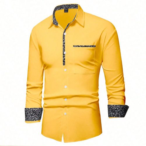 Chemise à manches longues décontractée à fleurs coloréess, automne - SHEIN - Modalova
