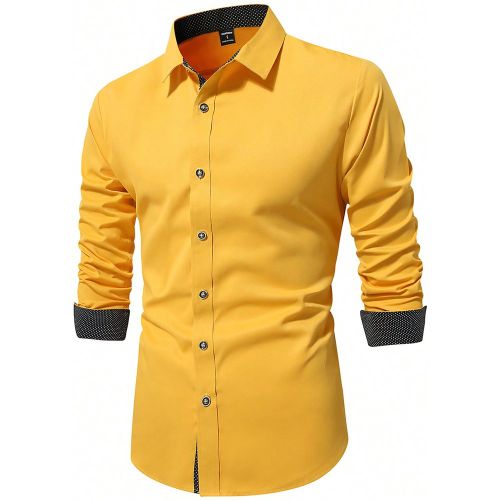 Chemise décontractée à manches longues et boutons devant, automne - SHEIN - Modalova