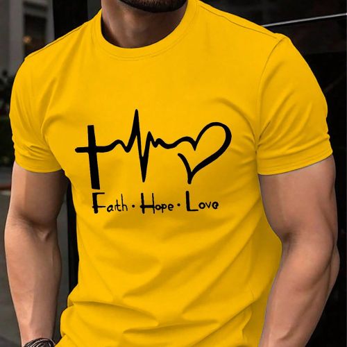 T-shirt décontracté à imprimé cœur et lettres, été - SHEIN - Modalova