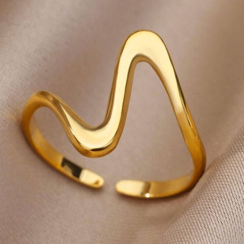 Pièce Bague simple et en acier inoxydable à design ouvert asymétrique, pour hommes et s, à porter au quotidien - SHEIN - Modalova