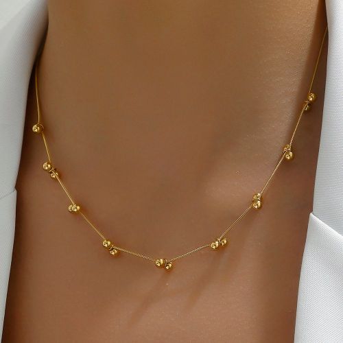 Pièce Collier De Perles En Acier Inoxydable À La Modes, Accessoires De Style Européen Et Américain - SHEIN - Modalova