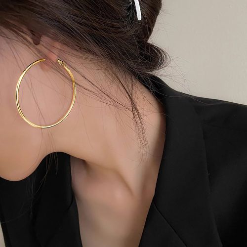 Paire De Grandes Boucles D'oreilles Circulaires - SHEIN - Modalova