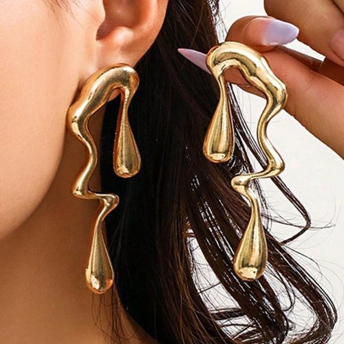 Paire Boucles d'oreilles asymétriques exagérées et asymétriques, parfaites pour un port quotidien - SHEIN - Modalova
