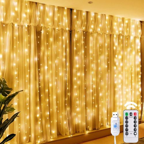 Guirlande lumineuse en rideau LED, 8 modes d'éclairage avec télécommande, guirlande de fées alimentée par USB, étanche, convient pour Noël, mar - SHEIN - Modalova