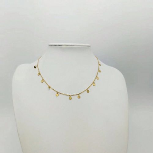 Pièce Collier à détails multi-cercles en acier inoxydable à la mode avec revêtement doré 18K, bijouxs avec design exquis et texture de haute qua - SHEIN - Modalova