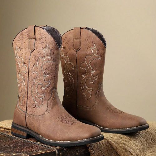 Bottes de cowboy à bout pointu hautes nouvelless, bottes de cowboy d'équitation d'automne/hiver - SHEIN - Modalova