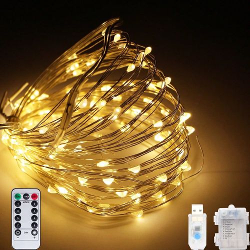 Guirlande De Lumières Led De Fée, Alimentation Usb/piles Avec Télécommande, Guirlandes De Lumières À Fil De Cuivre Pour Décoration De Maison, J - SHEIN - Modalova