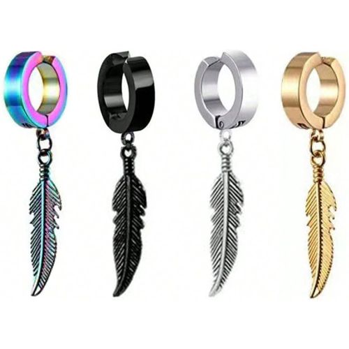 Pièces De Boucles D'oreilles À Clips, Fausses Boucles D'oreilles Avec Pendentif En Feuilles, Noir, Argent, Or, Jaune, Sept Couleurs De Boucles D'ore - SHEIN - Modalova
