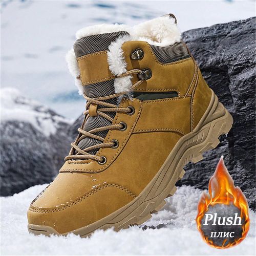 Bottes de neiges en hiver, baskets à doublure polaire imperméable grande taille, chaussures de randonnée chaudes pour l'extérieur, semelles antidà - SHEIN - Modalova