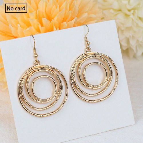 Paire de boucles d'oreilles créoles vintage en or multicouche - SHEIN - Modalova