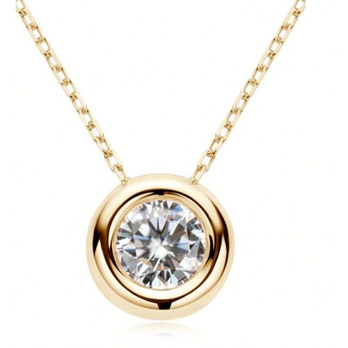Pièce Collier pendentif classique en moissanite de 1 cts, couleur D, VVS1, 6,5 mm, en argent sterling 925, collier de 20 pouces, cadeau d'anniversair - SHEIN - Modalova