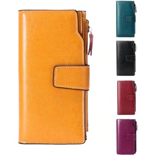 Portefeuille fin anti-RFID avec poche à monnaie - Porte-cartes en cuir véritable, clip en aluminium et design pop-up | portefeuille compact et sécu - SHEIN - Modalova