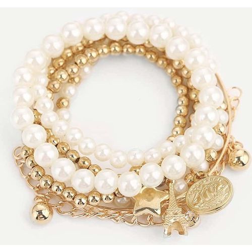 Ensemble de bracelet en perlé avec fausse perle 6 pièces - SHEIN - Modalova