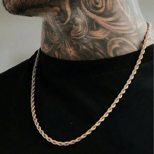 Collier long tressé en cuivre, style hip-hop (largeur 2/3/4/5 mm), chaîne de cou classique et personnalisée - SHEIN - Modalova