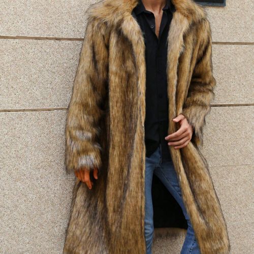 Nouveau manteau long à col carré en fausse fourrures - SHEIN - Modalova