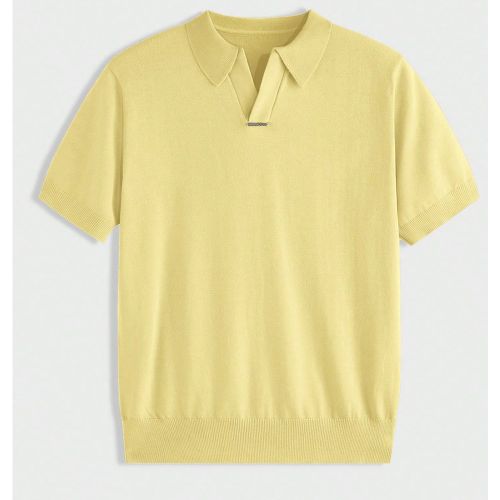Polo à manches courtes en tricot, couleur unie, décontracté, convient pour l'été et l'école - SHEIN - Modalova
