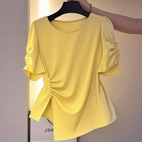 Blouse élégante à col rond et design asymétrique - SHEIN - Modalova