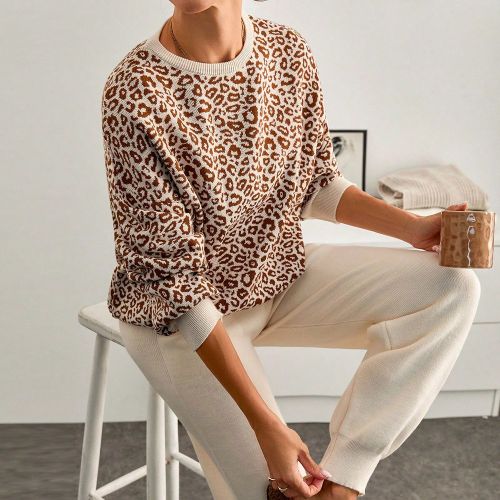 Ensemble pull avec imprimé léopard - SHEIN - Modalova