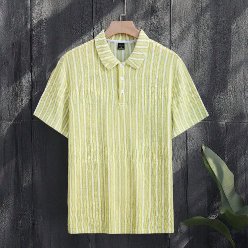 Chemise à manches courtes rayée décontractées, été - SHEIN - Modalova