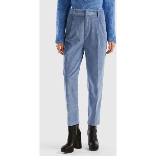 Benetton, Pantalon Cropped En Velours À Bords-côtes, taille 44, Bleu Ciel - United Colors of Benetton - Modalova