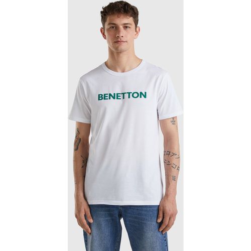 Benetton, T-shirt Blanc En Coton Bio À Logo Vert, taille XXXL, Blanc - United Colors of Benetton - Modalova