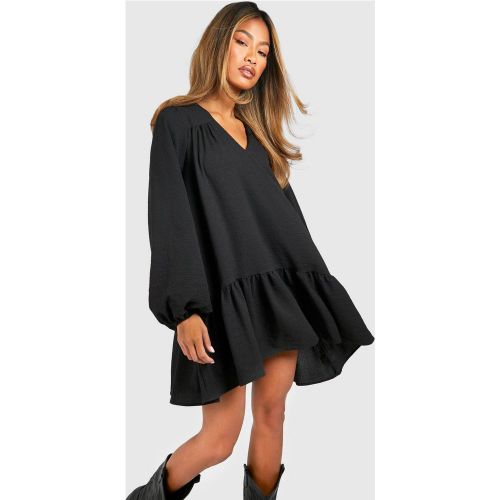 Robe Mini Smock À Manches Blouson Texturées - 36 - boohoo - Modalova